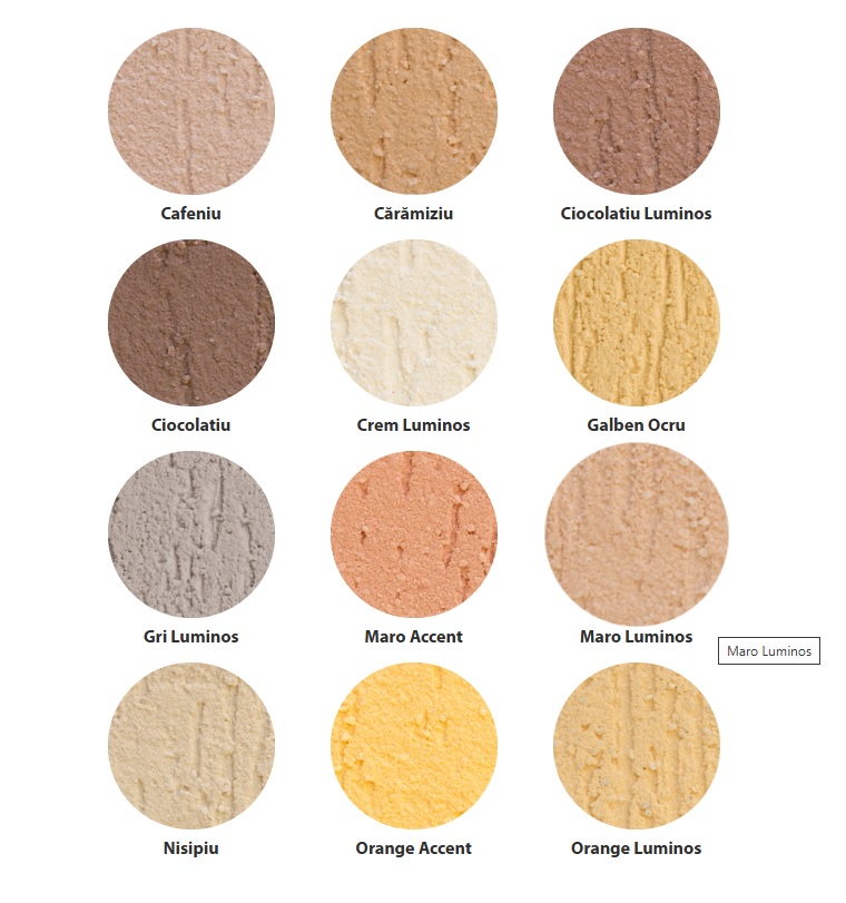 culori Disponibile Tencuiala decorativa Danke Textur 25kg